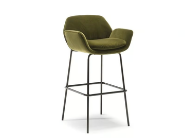 SHIELD - High upholstered stool with back by Natuzzi Italia - view 2